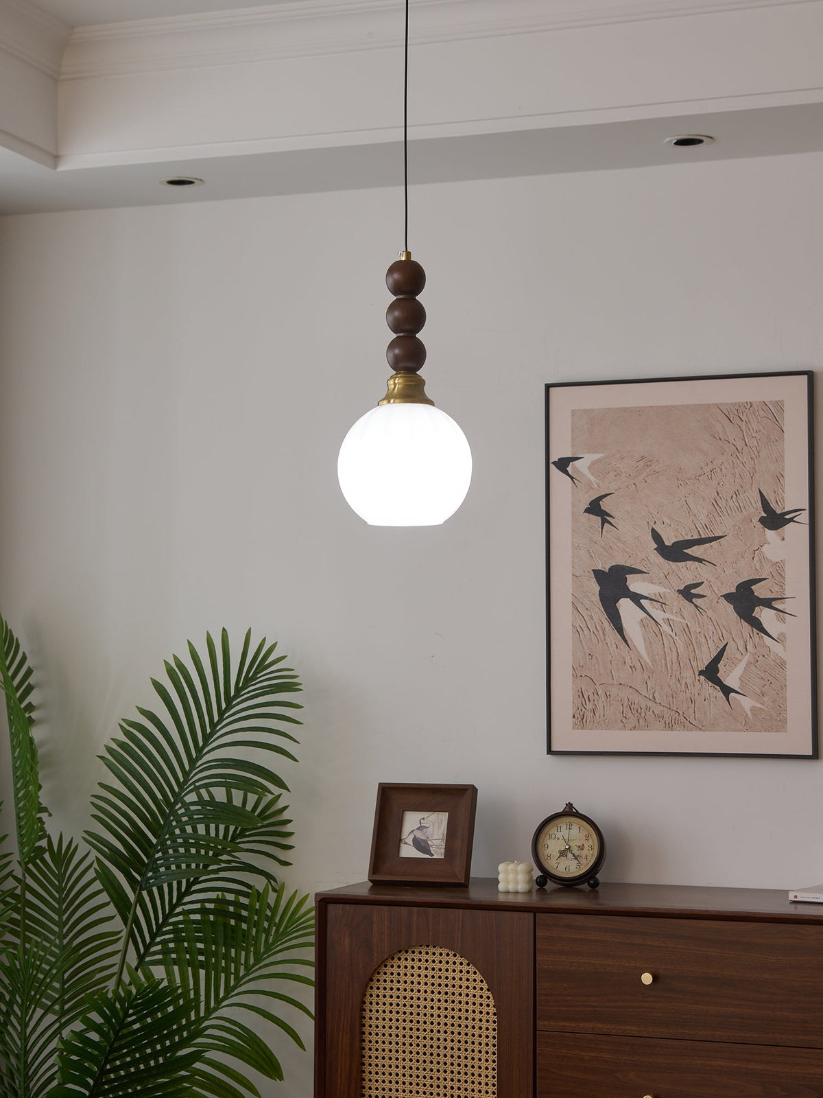 Suspension Piana en verre et bois – vue 13