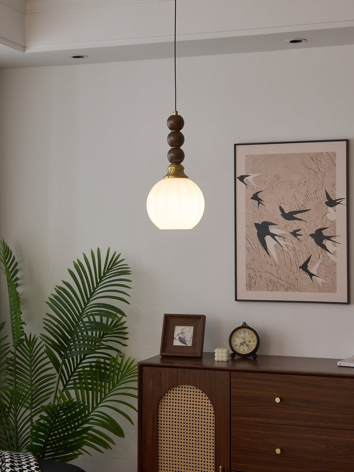 Suspension Piana en verre et bois – vue 15