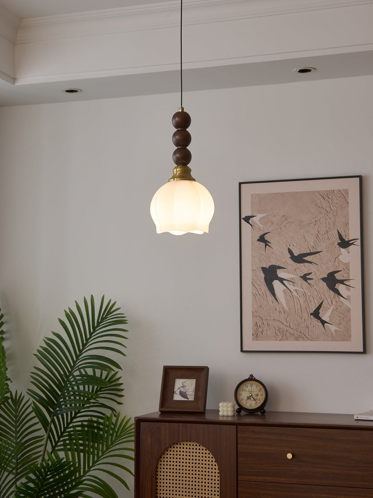 Suspension Piana en verre et bois – vue 18