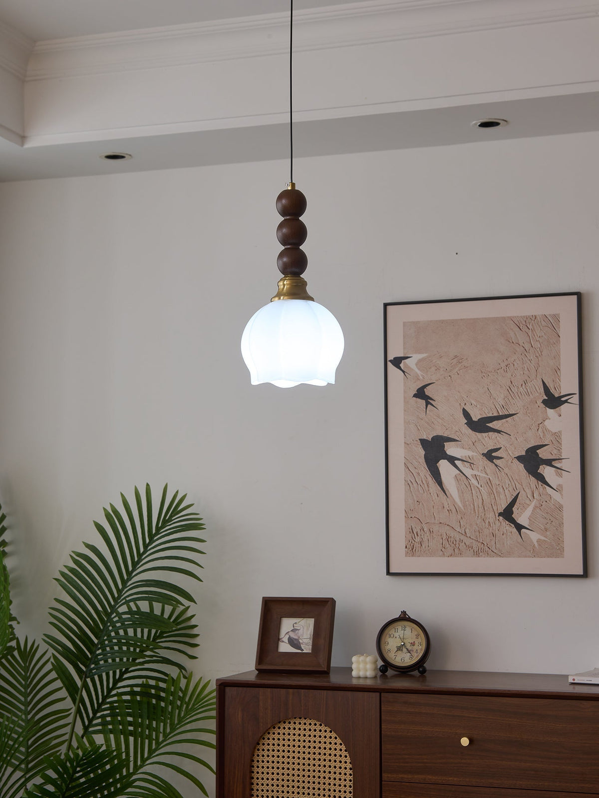 Suspension Piana en verre et bois – vue 19
