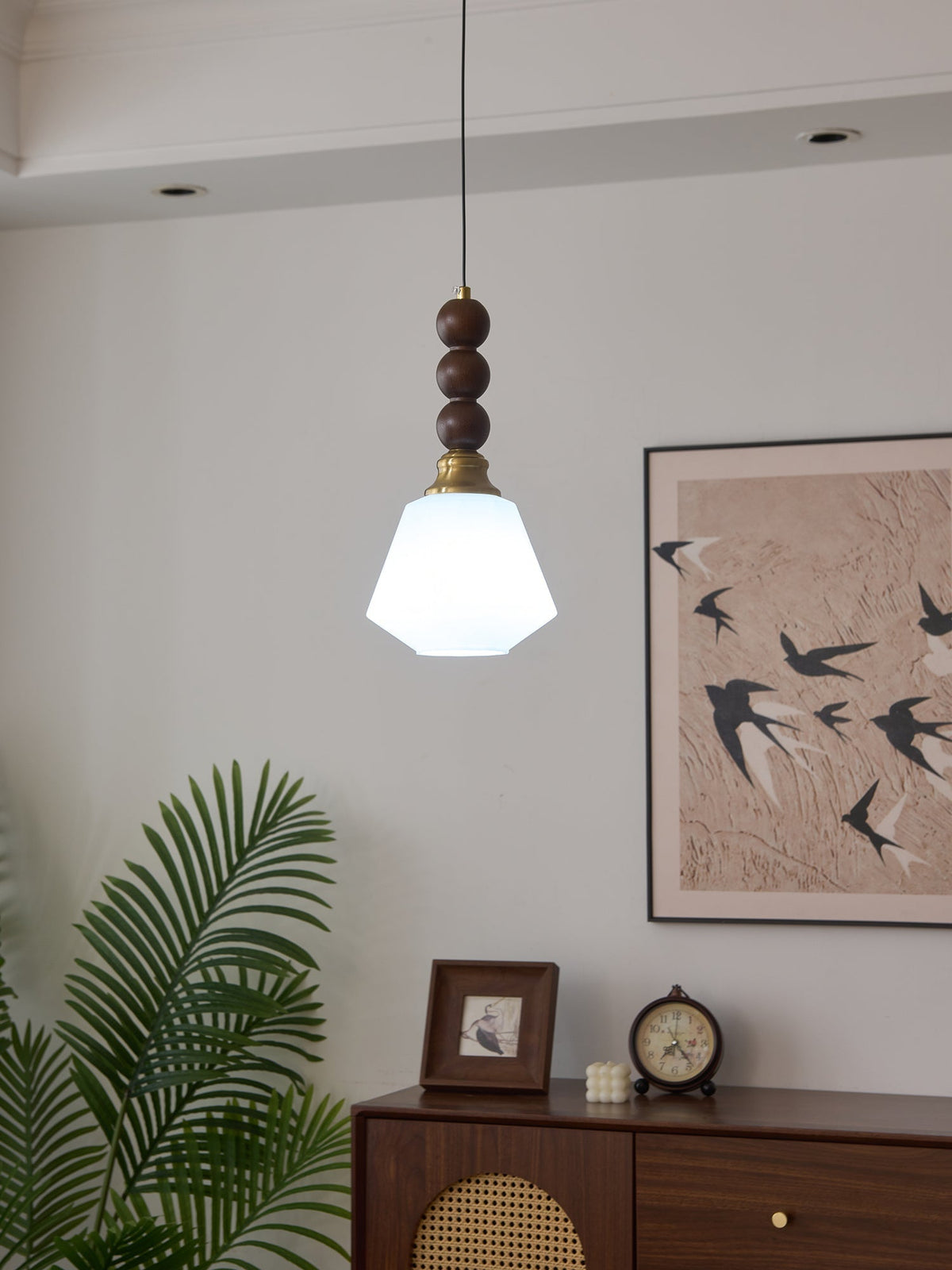 Suspension Piana en verre et bois – vue 24
