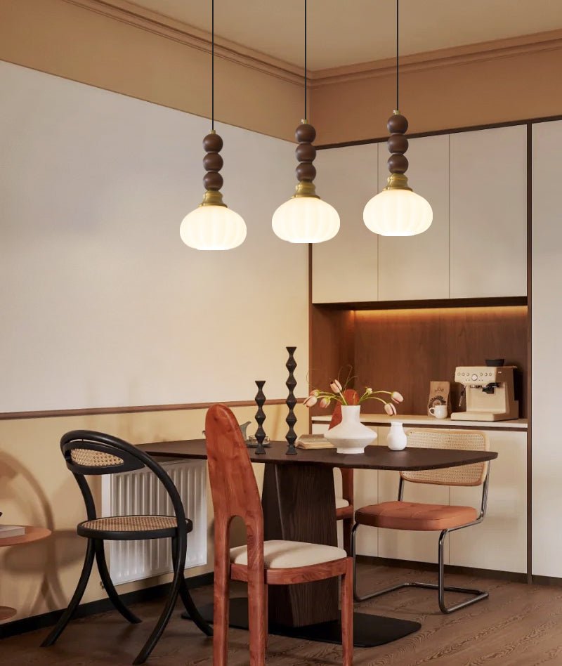 Suspension Piana en verre et bois – vue 60