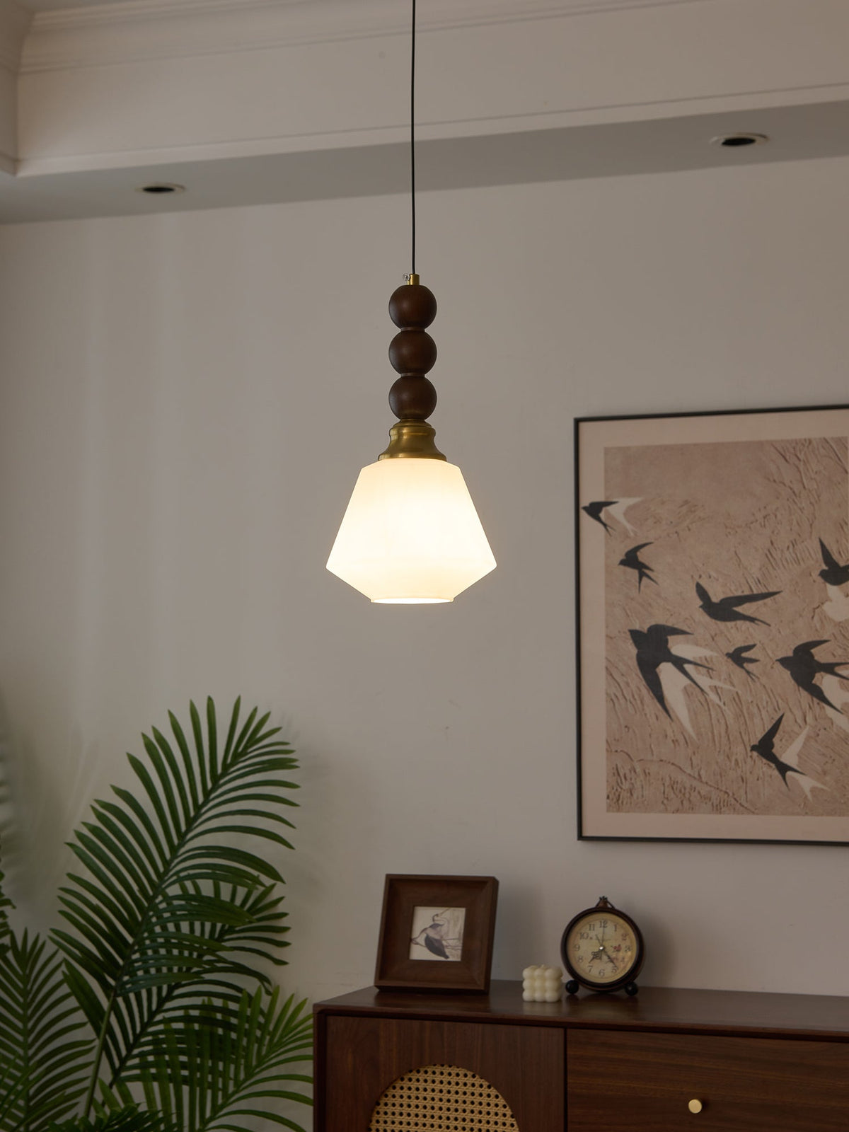 Suspension Piana en verre et bois – vue 25