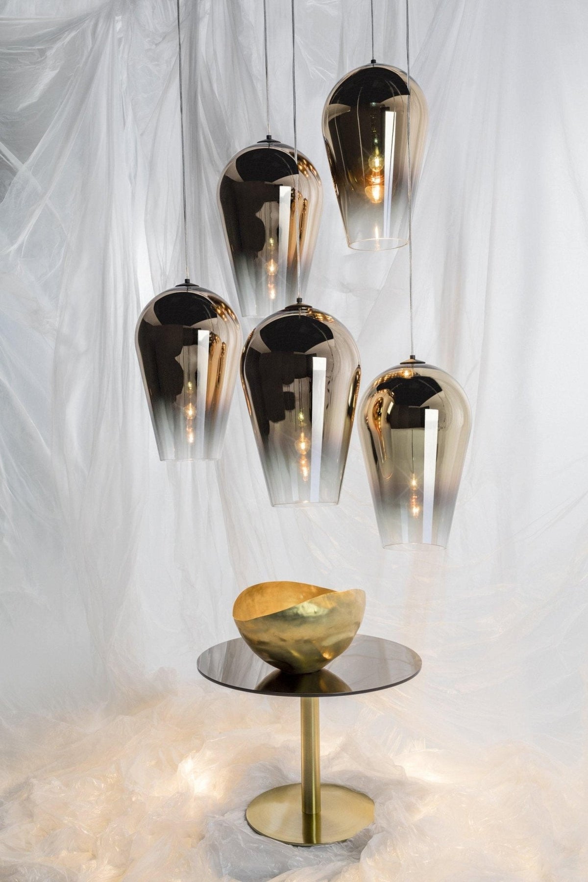Suspension Cabestan en verre et métal – vue 10
