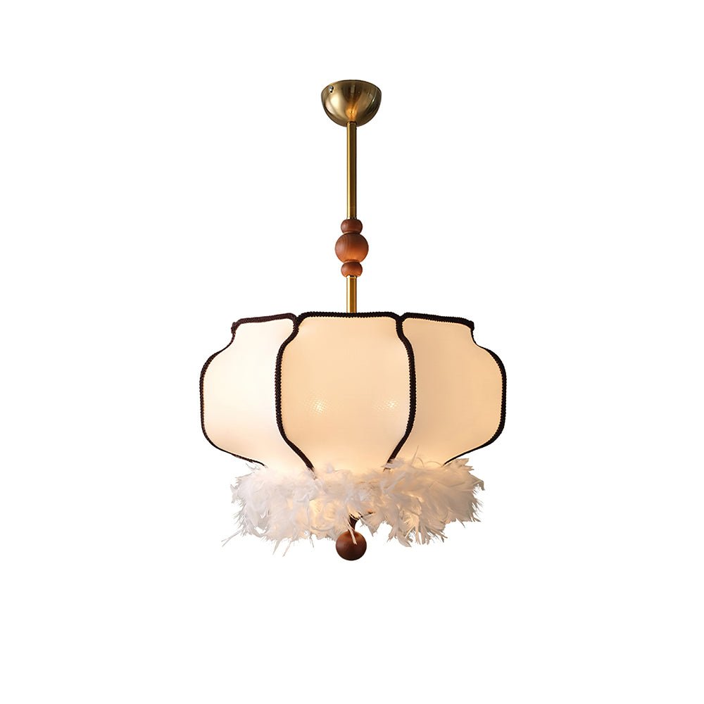 Suspension Chrysanthème en tissu et bois – vue 7