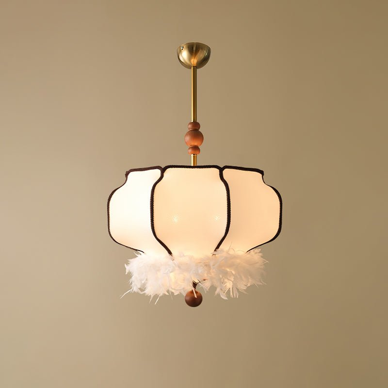 Suspension Chrysanthème en tissu et bois – vue 3