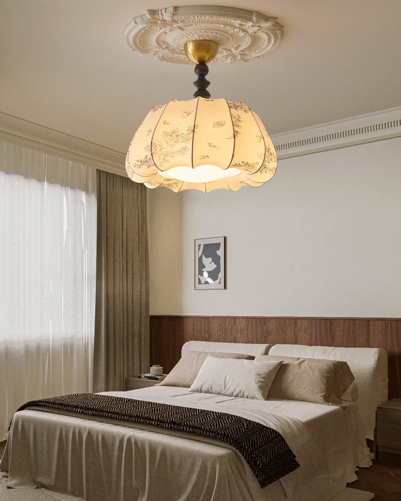 Plafonnier Tourbillon en tissu et bois – vue 12