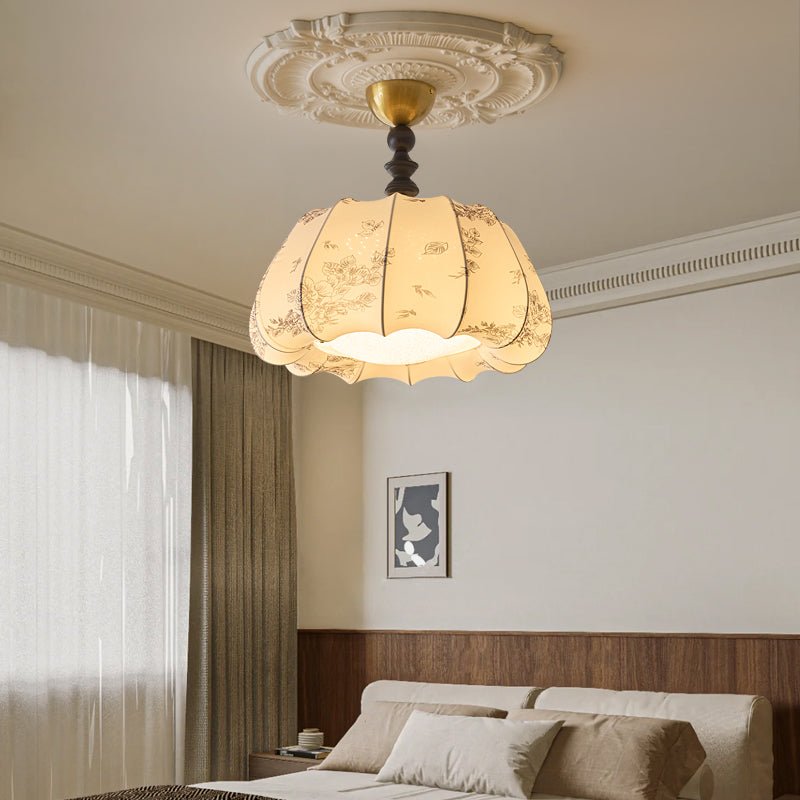 Plafonnier Tourbillon en tissu et bois – vue 9