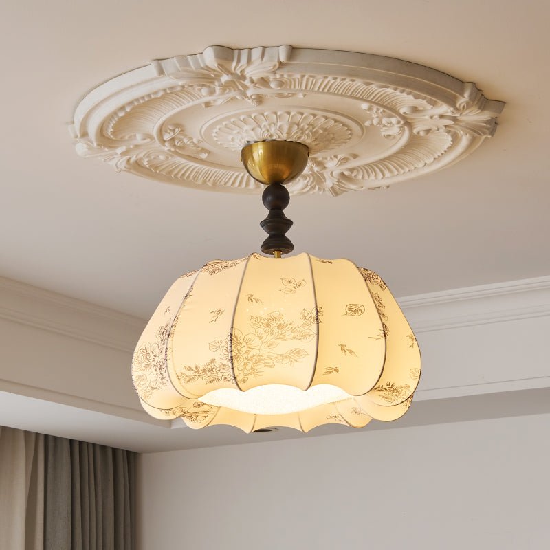 Plafonnier Tourbillon en tissu et bois – vue 10