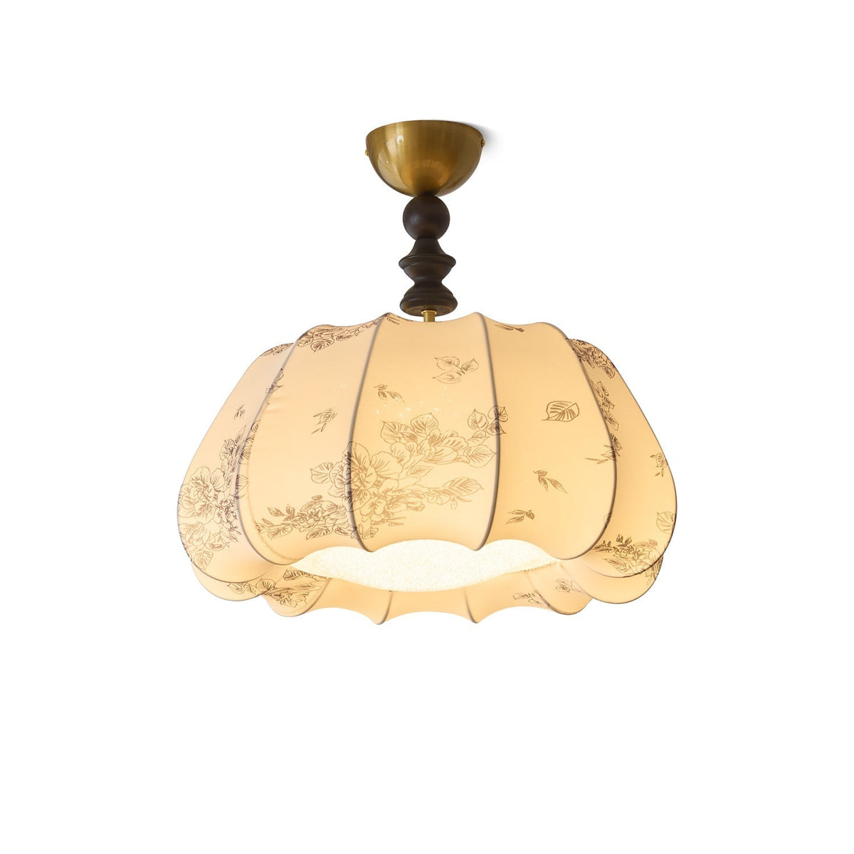 Plafonnier Tourbillon en tissu et bois – vue 5