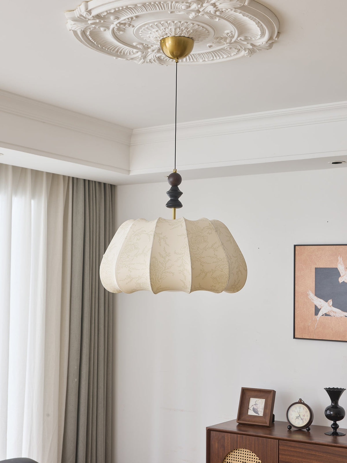Suspension Chandelle en bois et tissu – vue 13