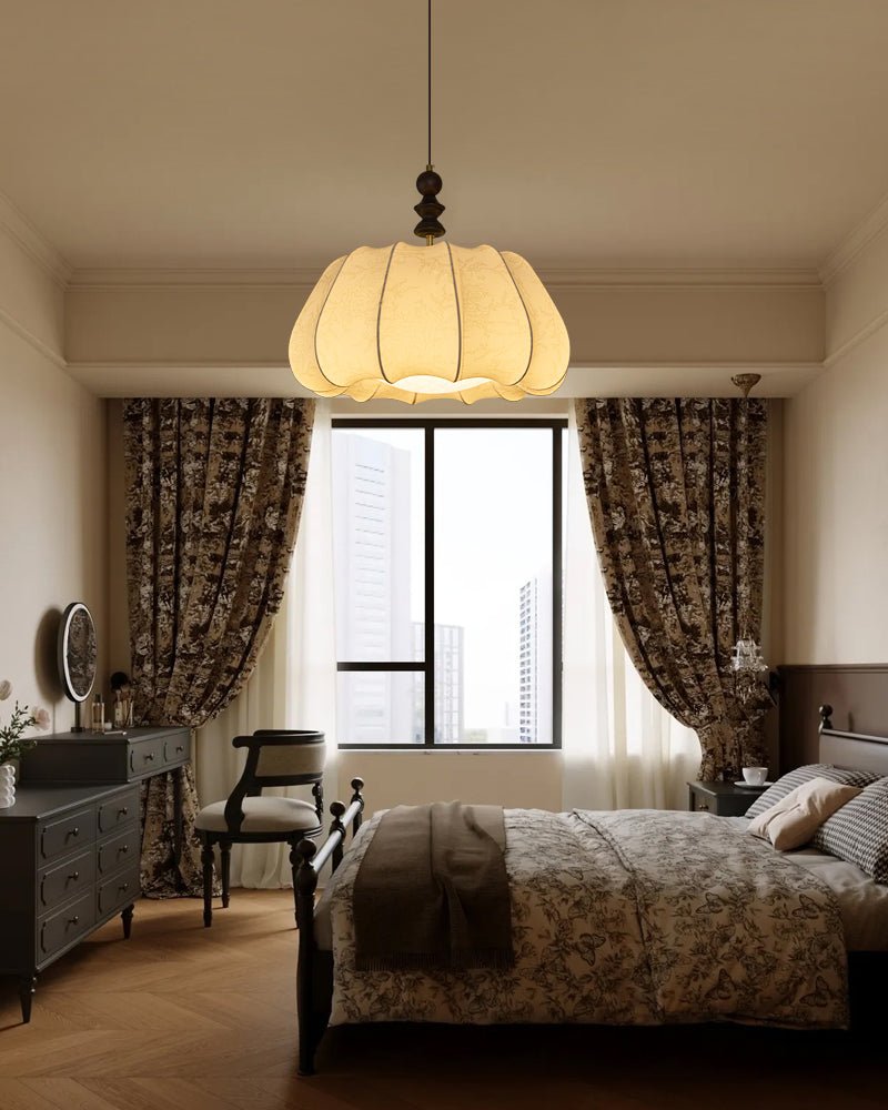 Suspension Chandelle en bois et tissu – vue 3