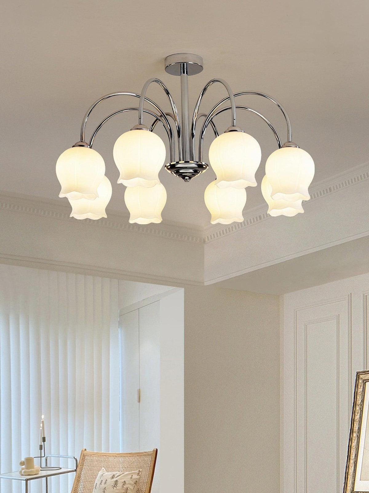 Lustre Bohème en verre et métal – vue 6