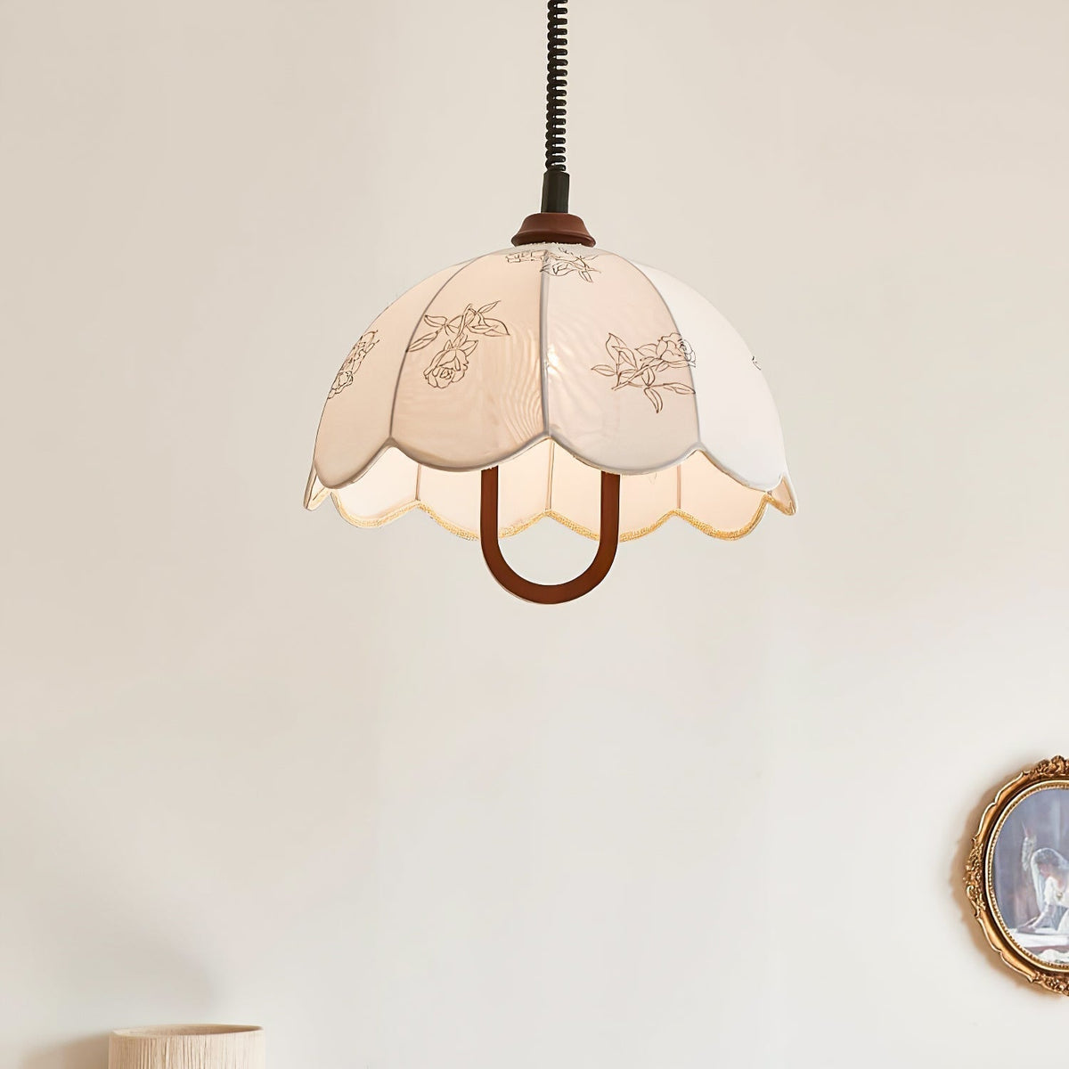 Suspension Isola en bois et tissu – vue 4