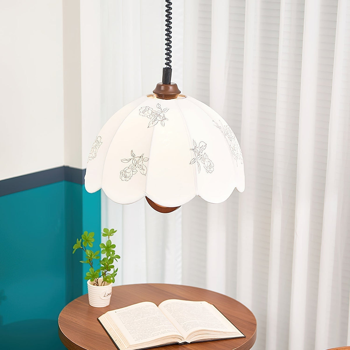 Suspension Isola en bois et tissu – vue 6