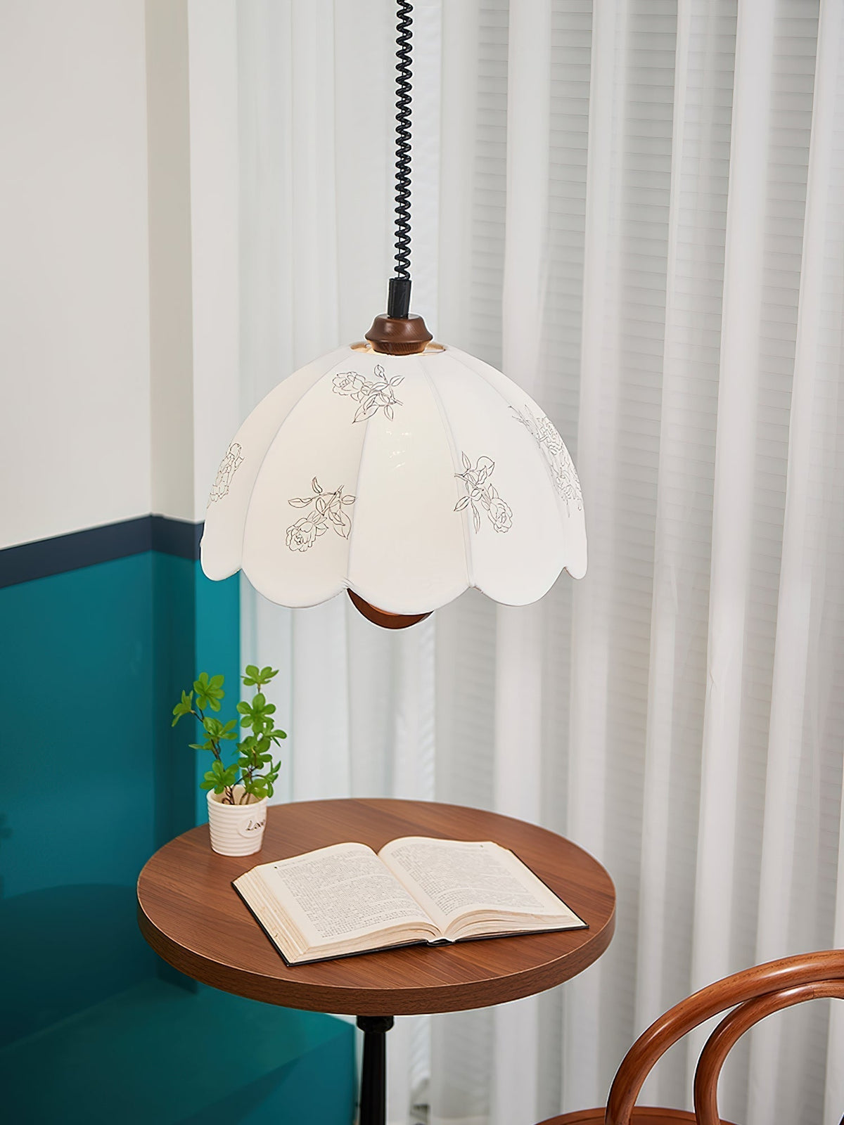 Suspension Isola en bois et tissu – vue 8