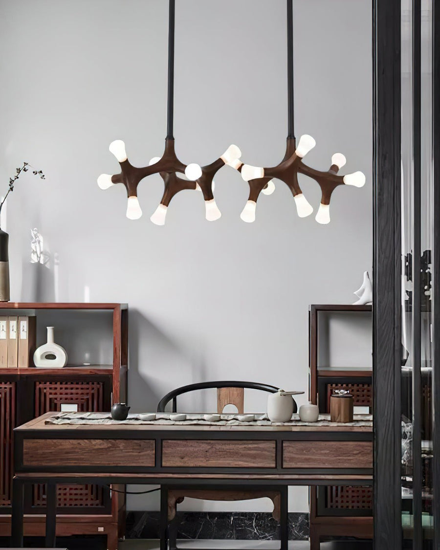 Lustre Sultane en bois et métal – vue 4
