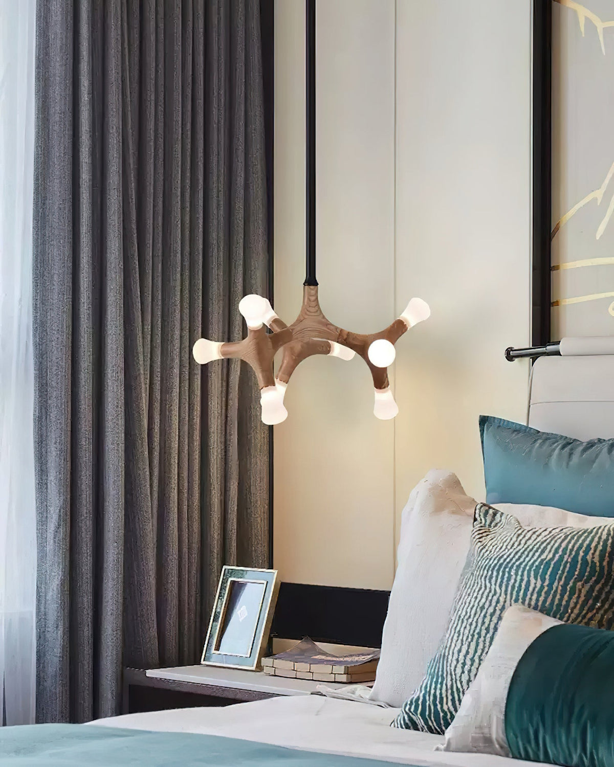 Lustre Sultane en bois et métal – vue 14