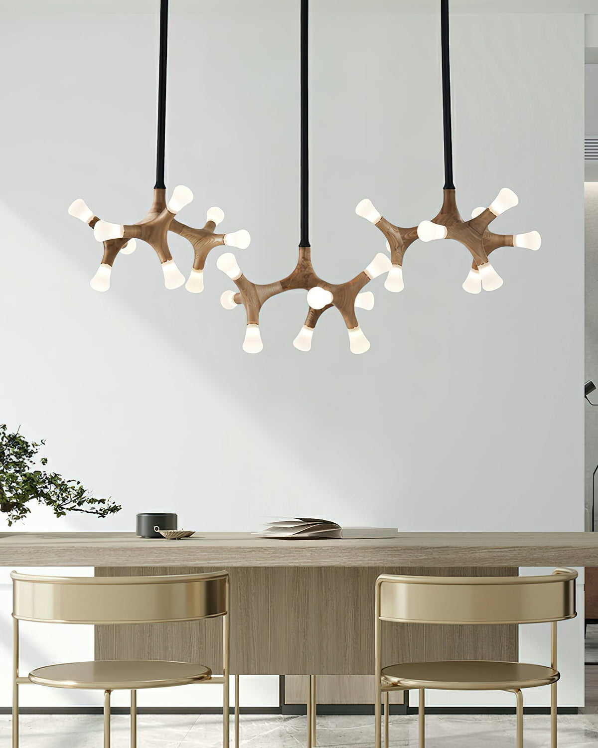 Lustre Sultane en bois et métal – vue 7