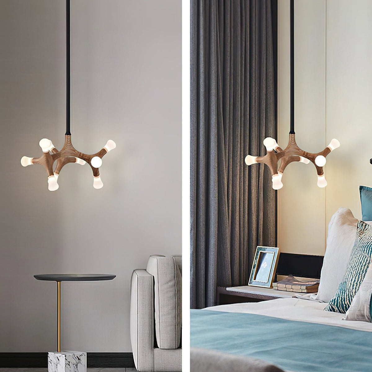 Lustre Sultane en bois et métal – vue 39