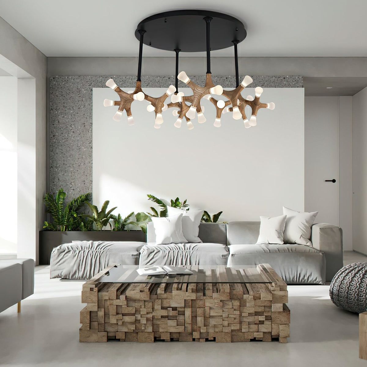 Lustre Sultane en bois et métal – vue 10