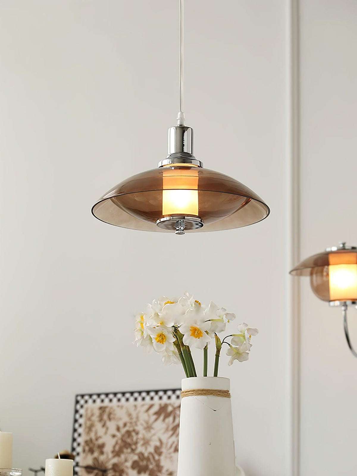Suspension Mirabelle en verre et métal – vue 22
