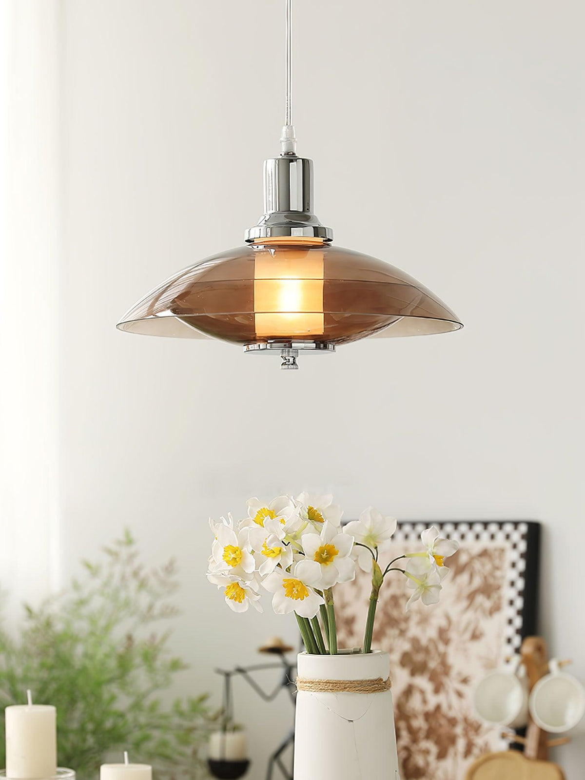 Suspension Mirabelle en verre et métal – vue 23