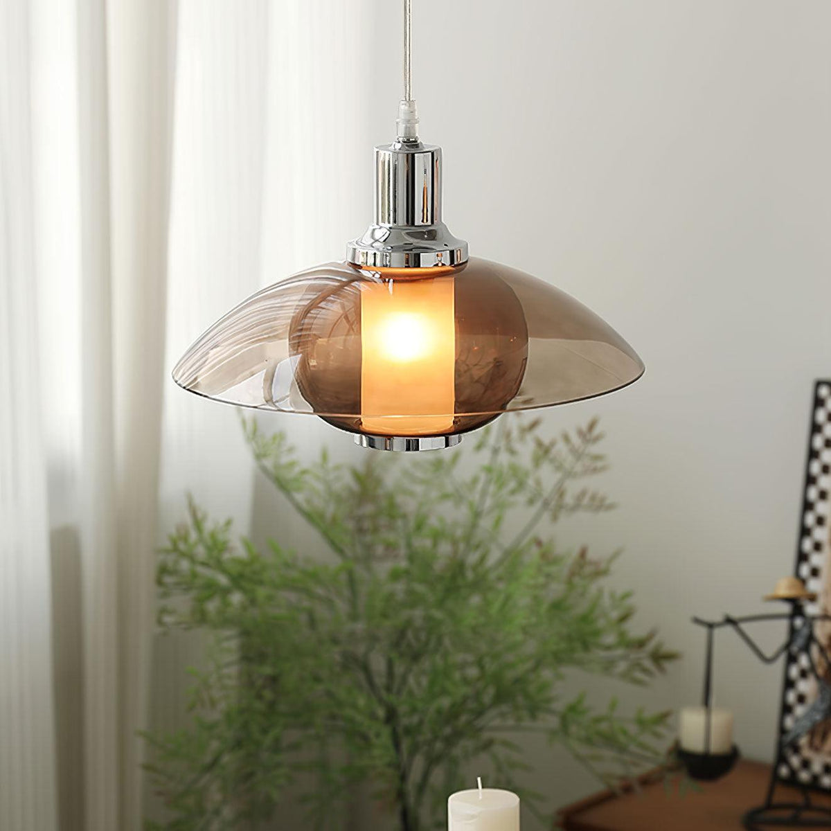 Suspension Mirabelle en verre et métal – vue 15