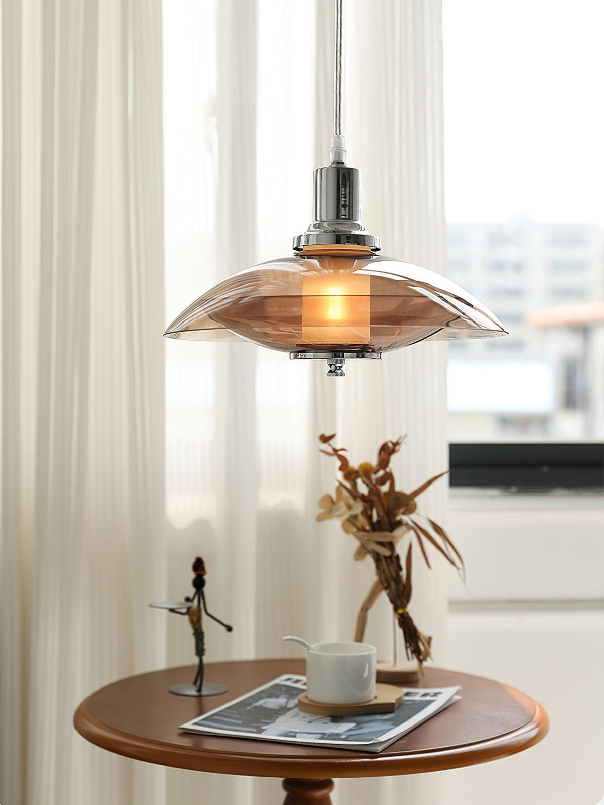 Suspension Mirabelle en verre et métal – vue 26