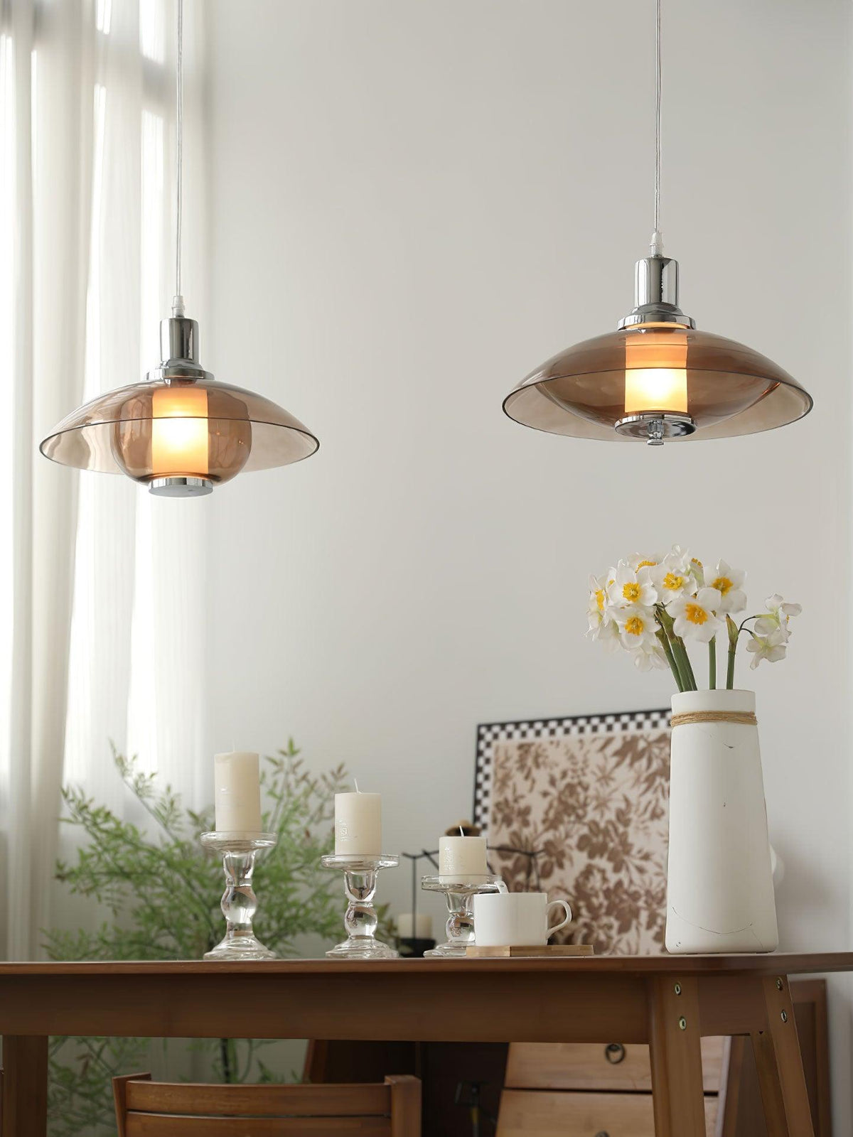 Suspension Mirabelle en verre et métal – vue 18