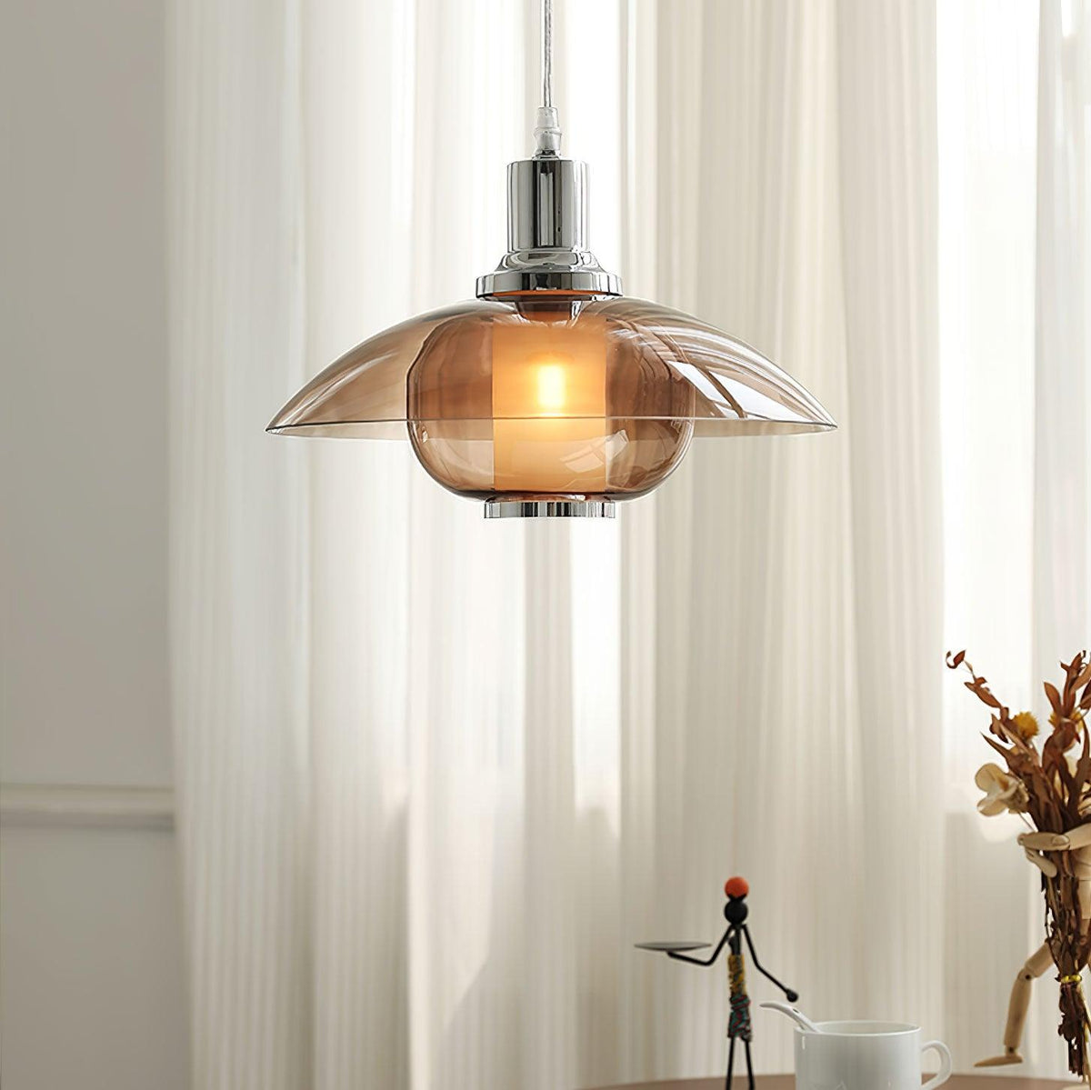 Suspension Mirabelle en verre et métal – vue 4