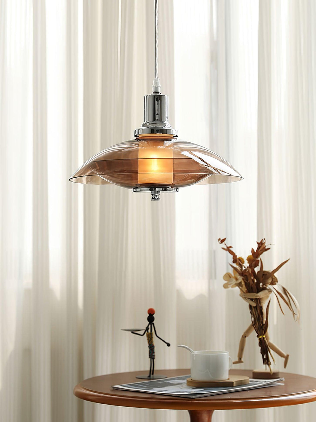 Suspension Mirabelle en verre et métal – vue 16