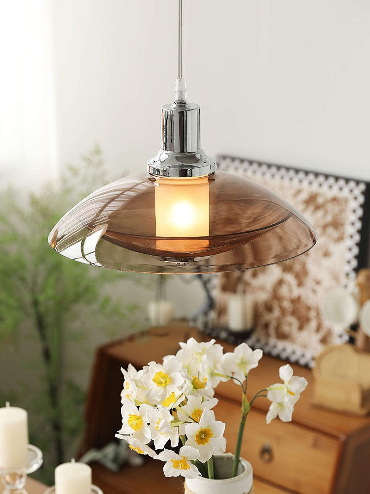 Suspension Mirabelle en verre et métal – vue 21