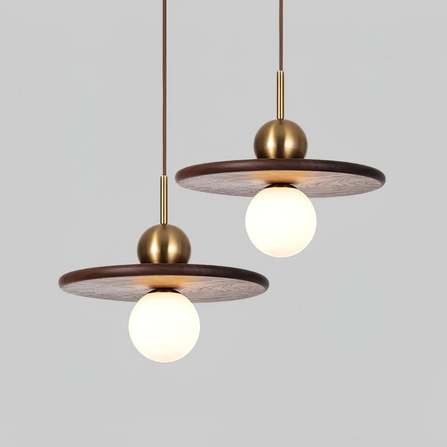 Suspension Aiguière en verre et noyer – vue 4