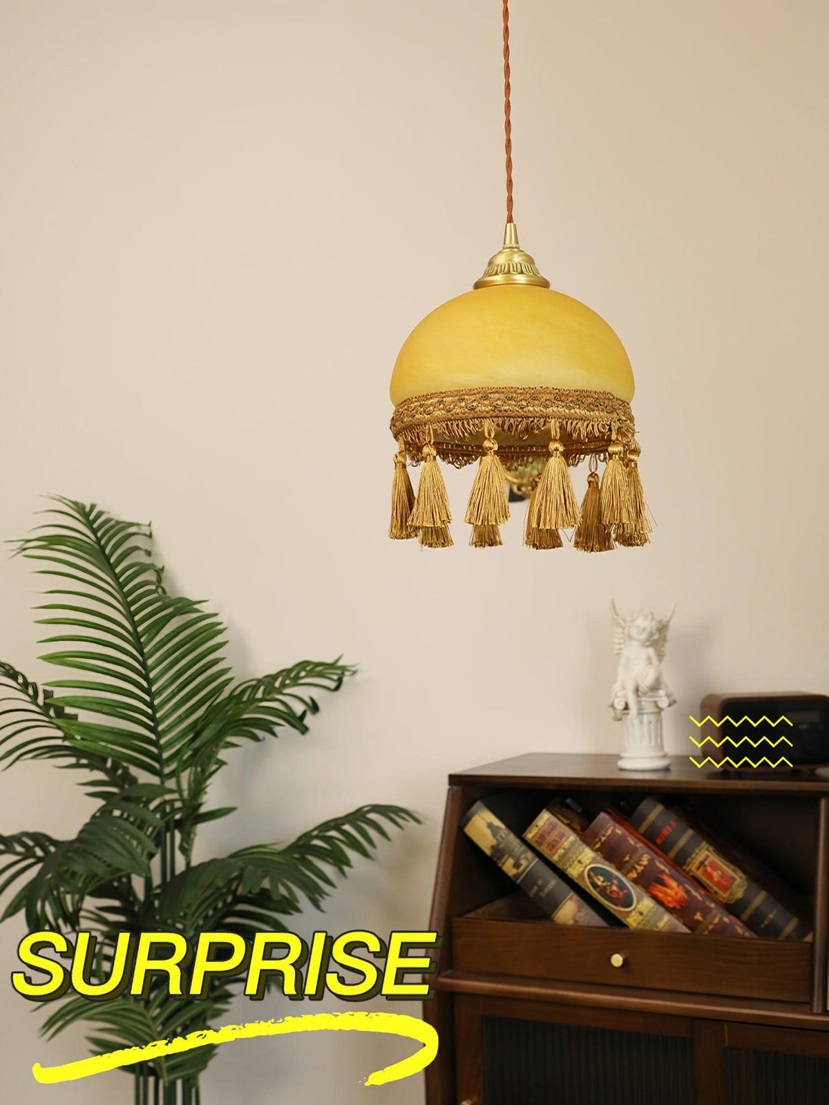Suspension Filigrane en laiton et verre – vue 15
