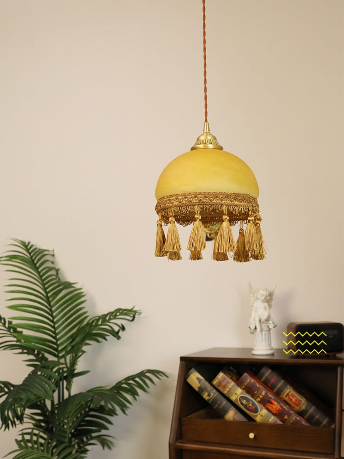 Suspension Filigrane en laiton et verre – vue 17