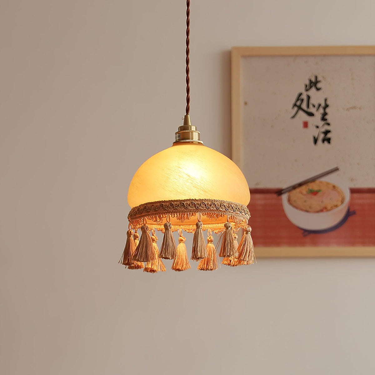 Suspension Filigrane en laiton et verre – vue 4