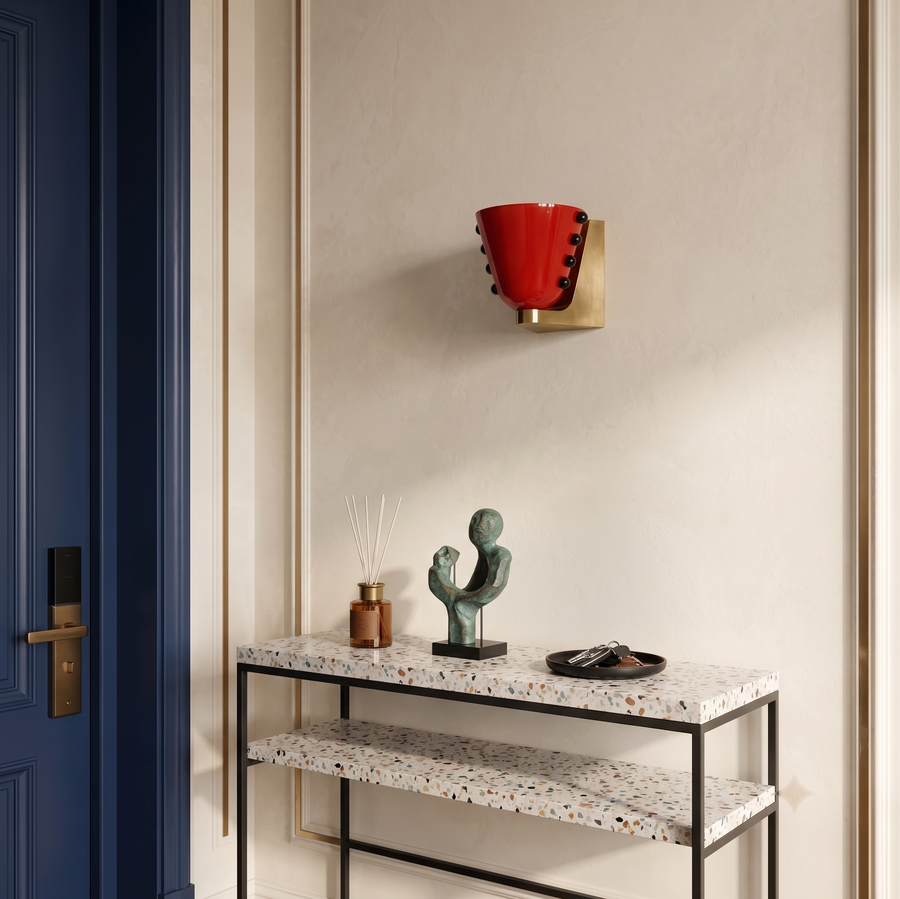 Applique Murale Vitrail, verre teinté à cabochons – vue 3