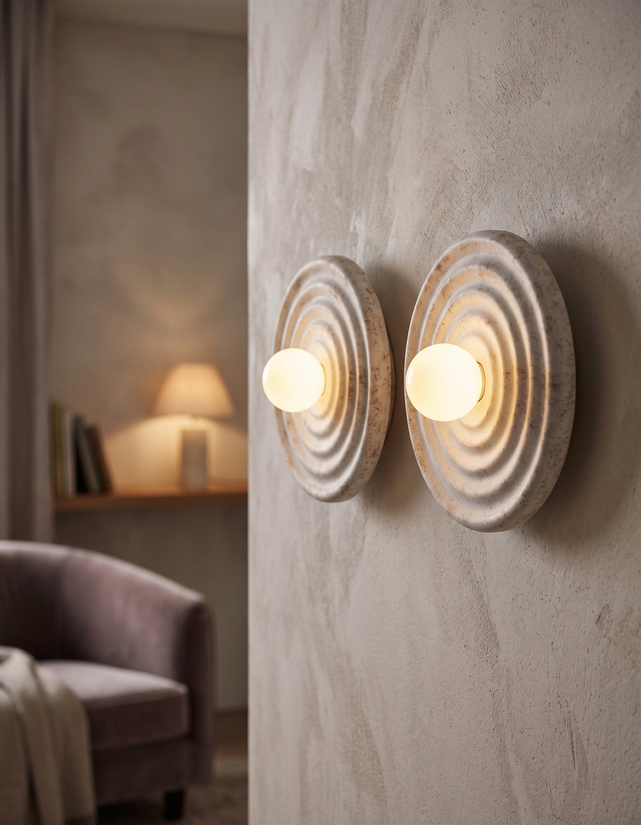 Applique Murale Écume en résine et verre opalin – vue 3
