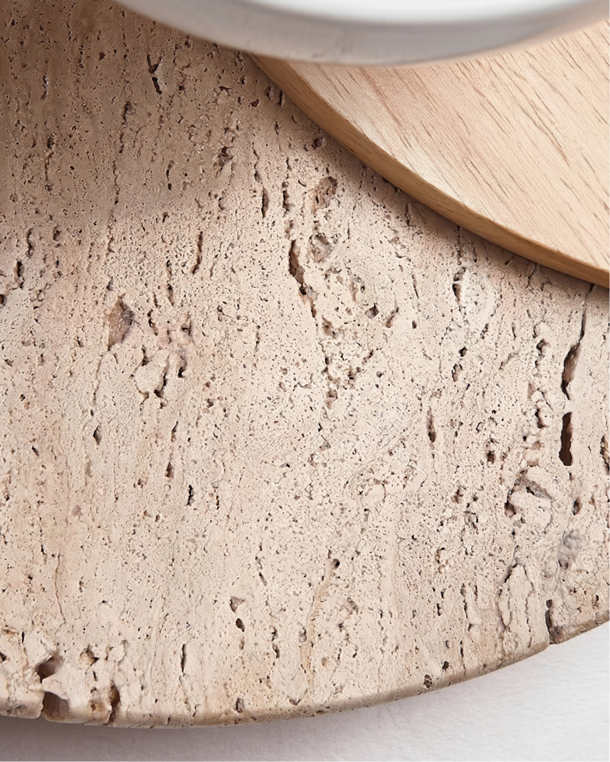 Applique Murale Miel en travertin et bois – vue 5