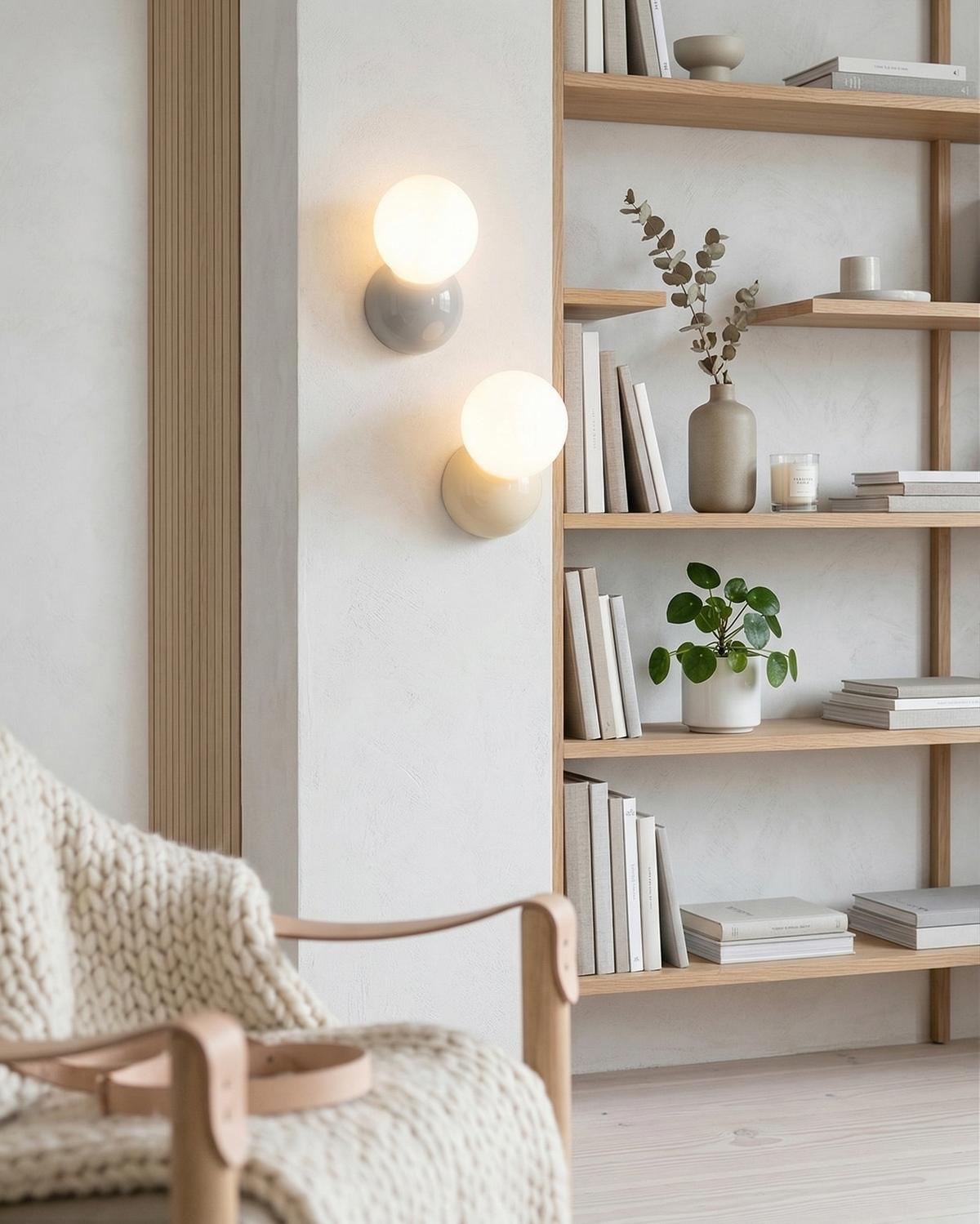 Applique Murale Sphère, métal laqué et opaline – vue 5