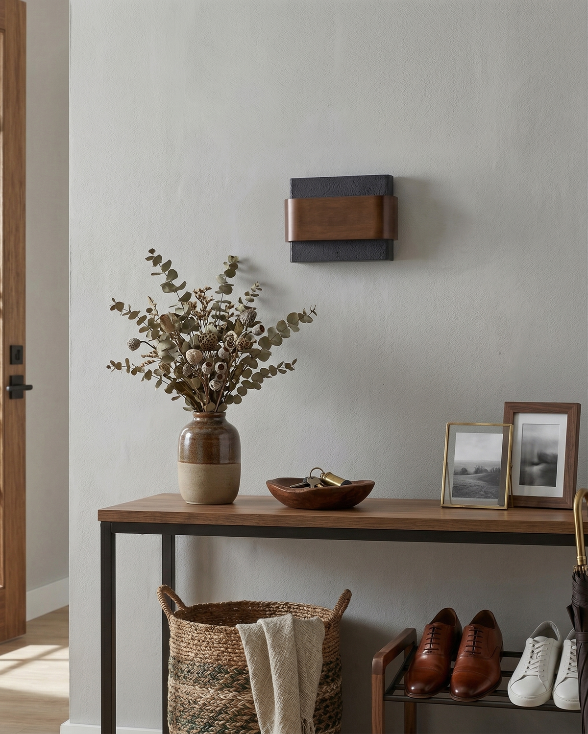 Applique Murale Ocre en travertin et bois – vue 9
