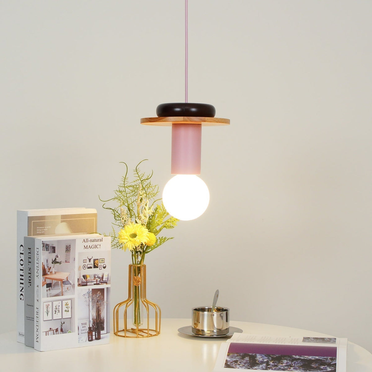Suspension Kaléidoscope en bois et verre – vue 98