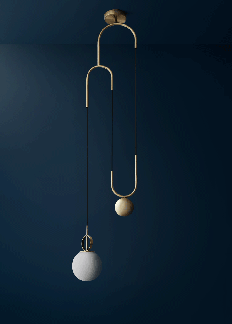 Suspension Chinon en verre et métal – vue 8