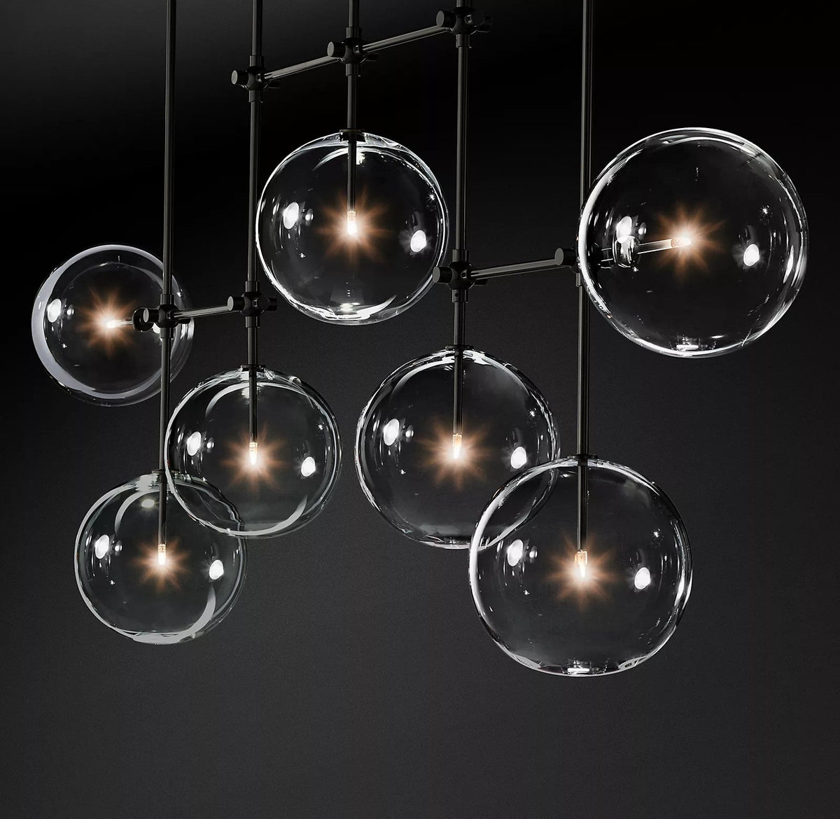 Lustre Boudoir en verre et métal – vue 45