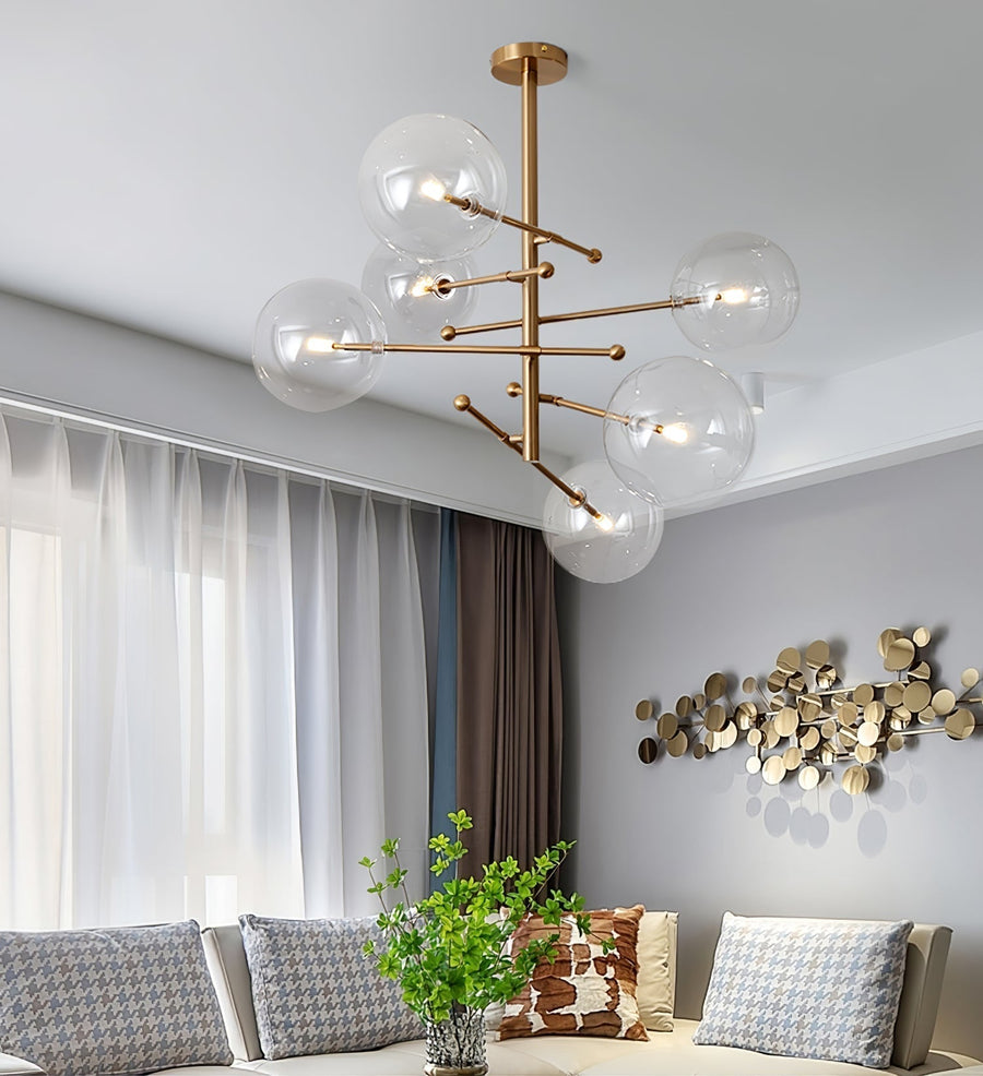 Lustre Boudoir en verre et métal – vue 2
