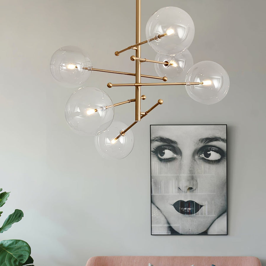 Lustre Boudoir en verre et métal – vue 4