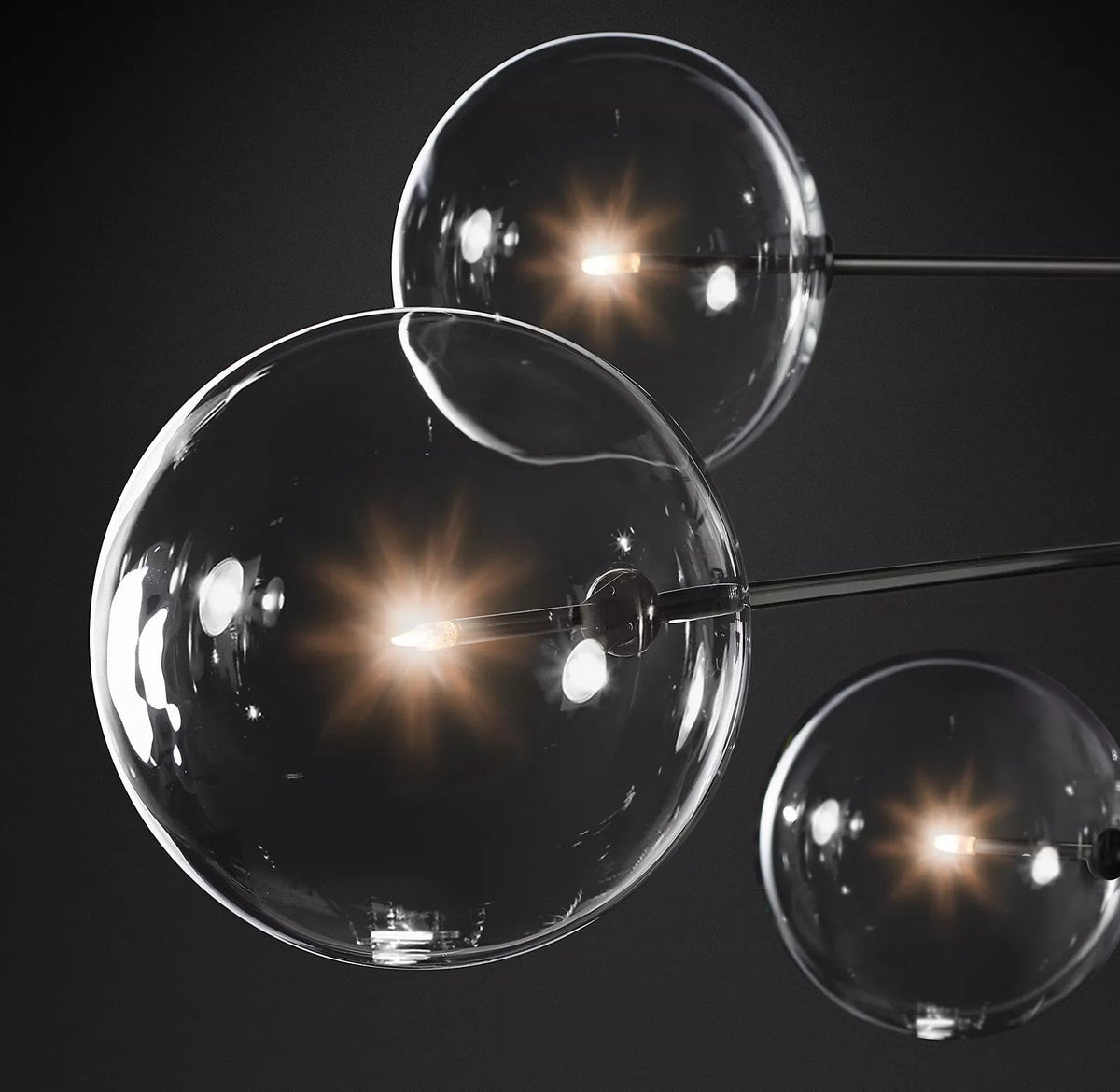 Lustre Boudoir en verre et métal – vue 5