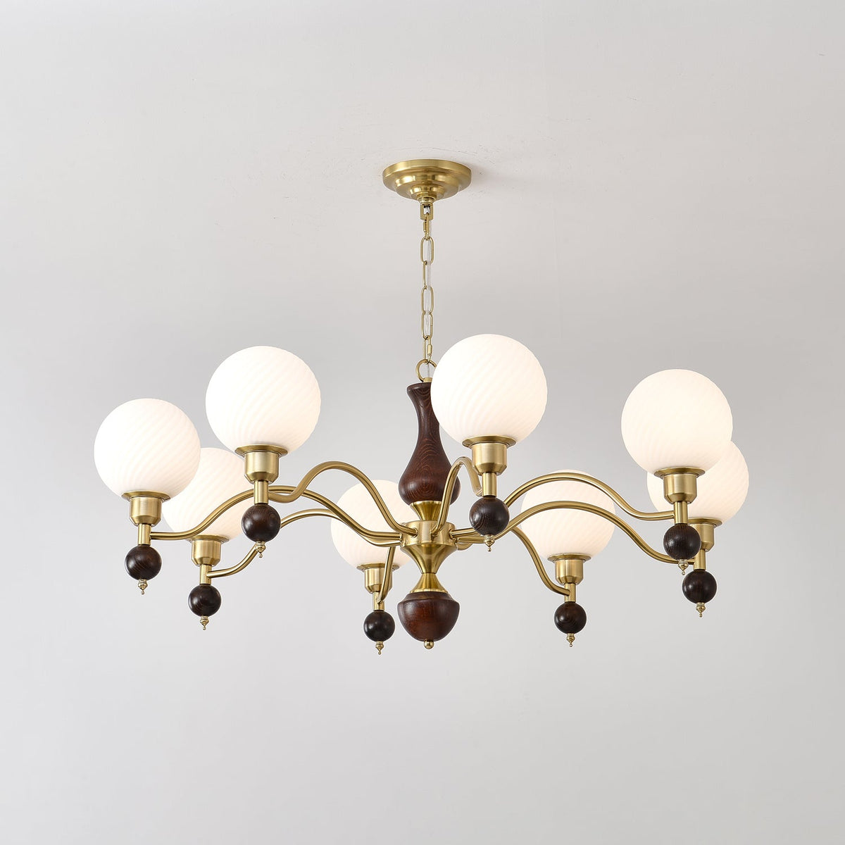 Lustre Bandol en noyer et verre – vue 22