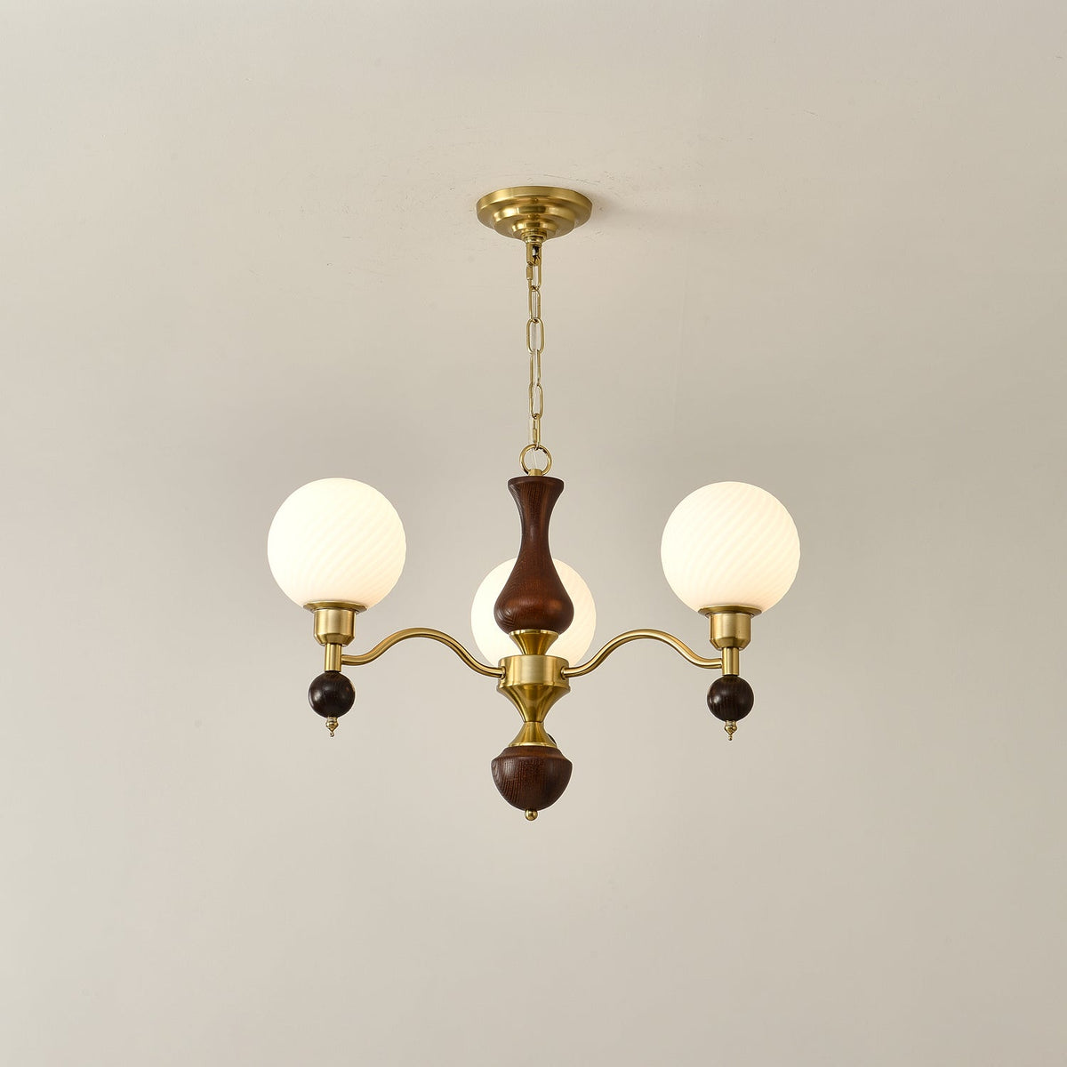 Lustre Bandol en noyer et verre – vue 15